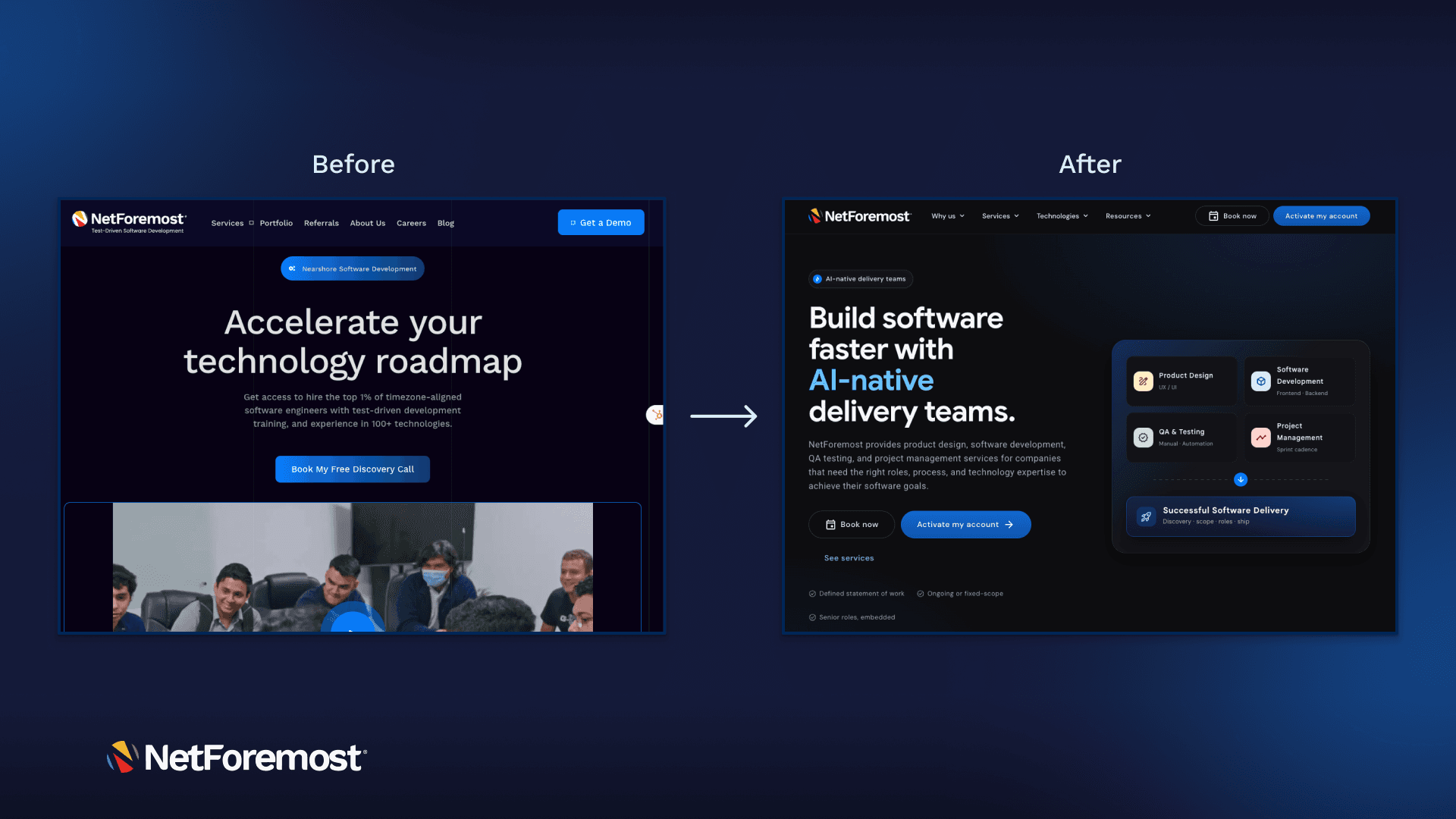The rebuilt NetForemost marketing site