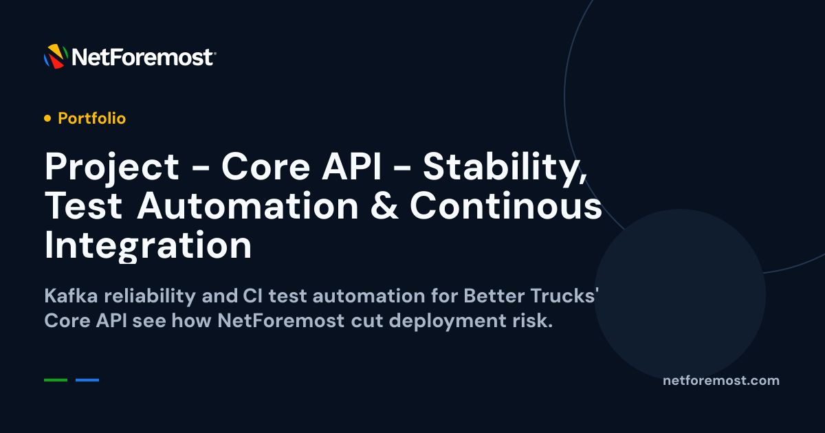 Project - Core API - Stability, Test Automation & Continous Integration