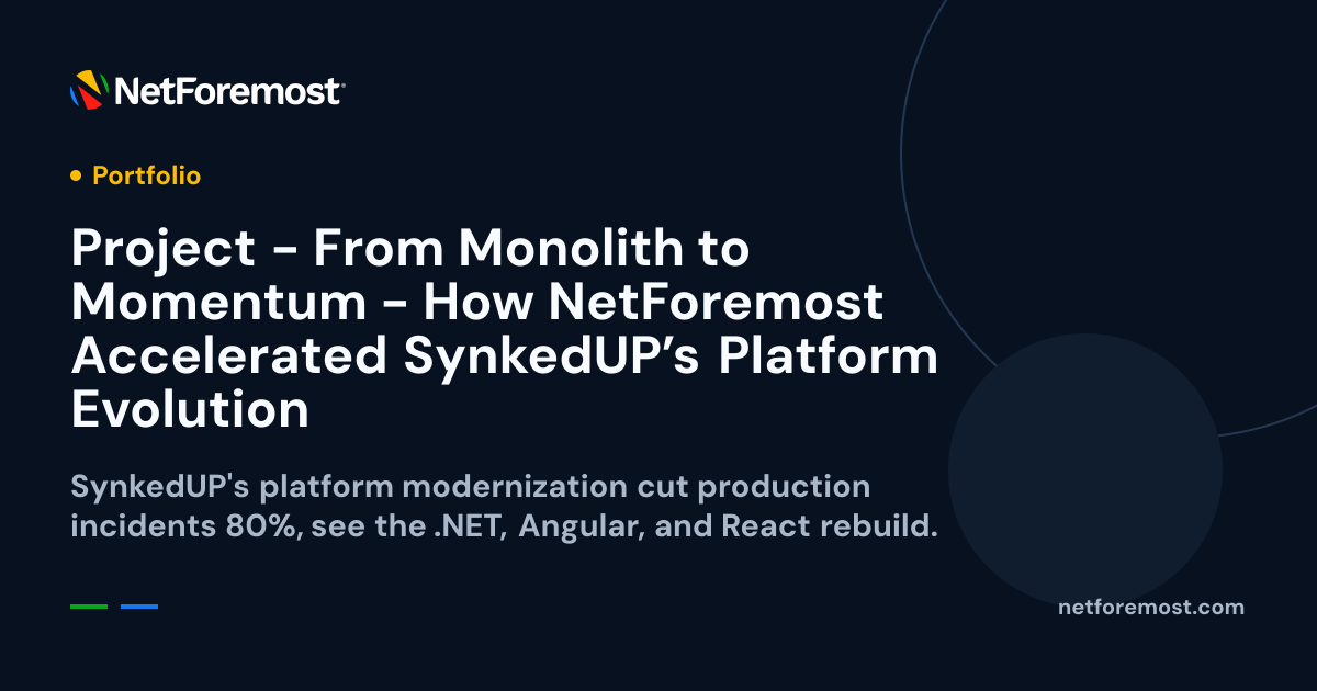 Project - From Monolith to Momentum - How NetForemost Accelerated ...
