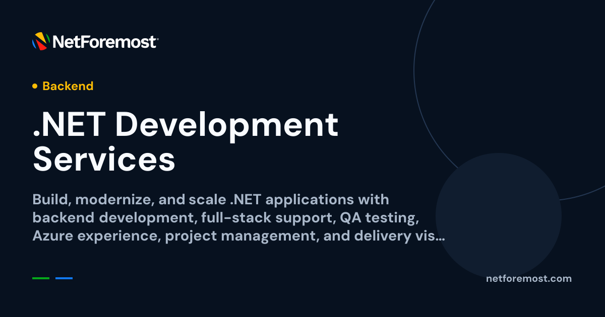 .NET Development Services | NetForemost